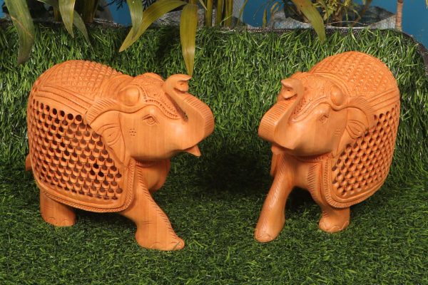Handicrafts Wooden Elephant Decorative Showpiece