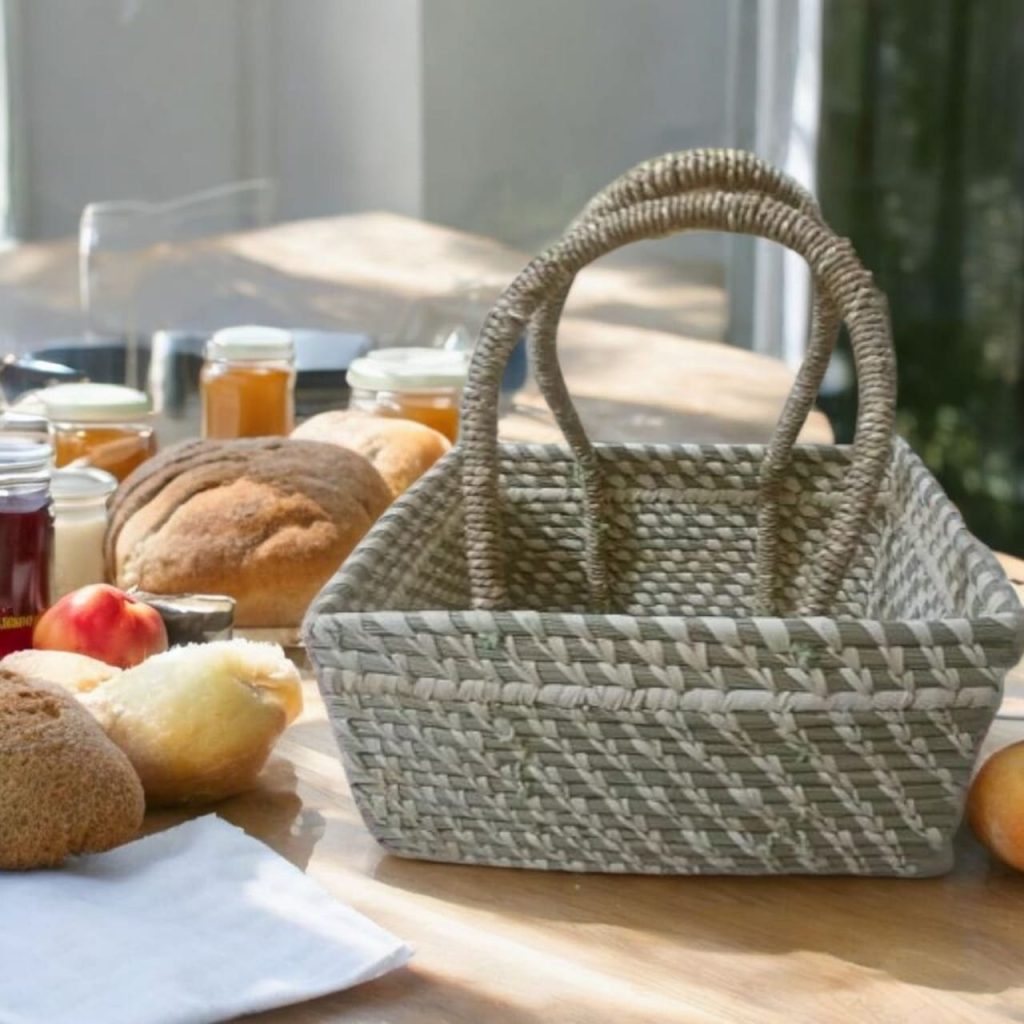 Handcrafted Sabai Grass Rectangle Basket