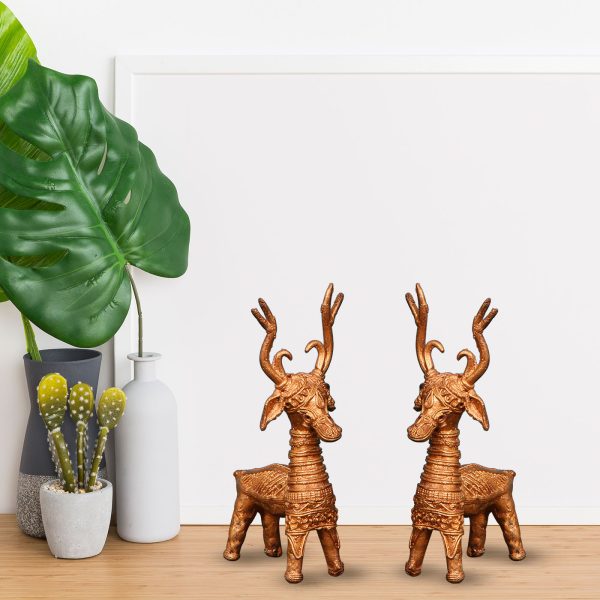 Deer Pair Showpiece in Dokra Craft
