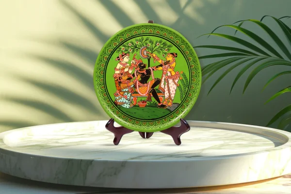 Radha and Lord Krishna with Saki below tree - Image 4
