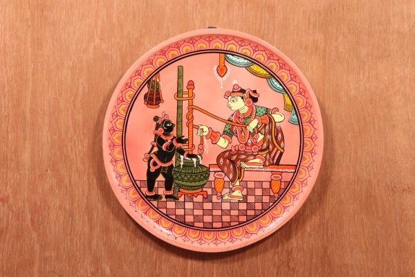 Lord Krishna with his Mother Jasodha making makhan - Image 2