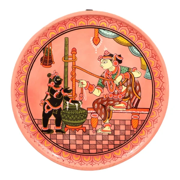 Lord Krishna with his Mother Jasodha making makhan - Image 5