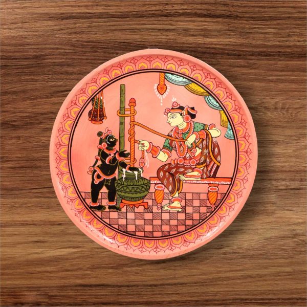 Lord Krishna with his Mother Jasodha making makhan