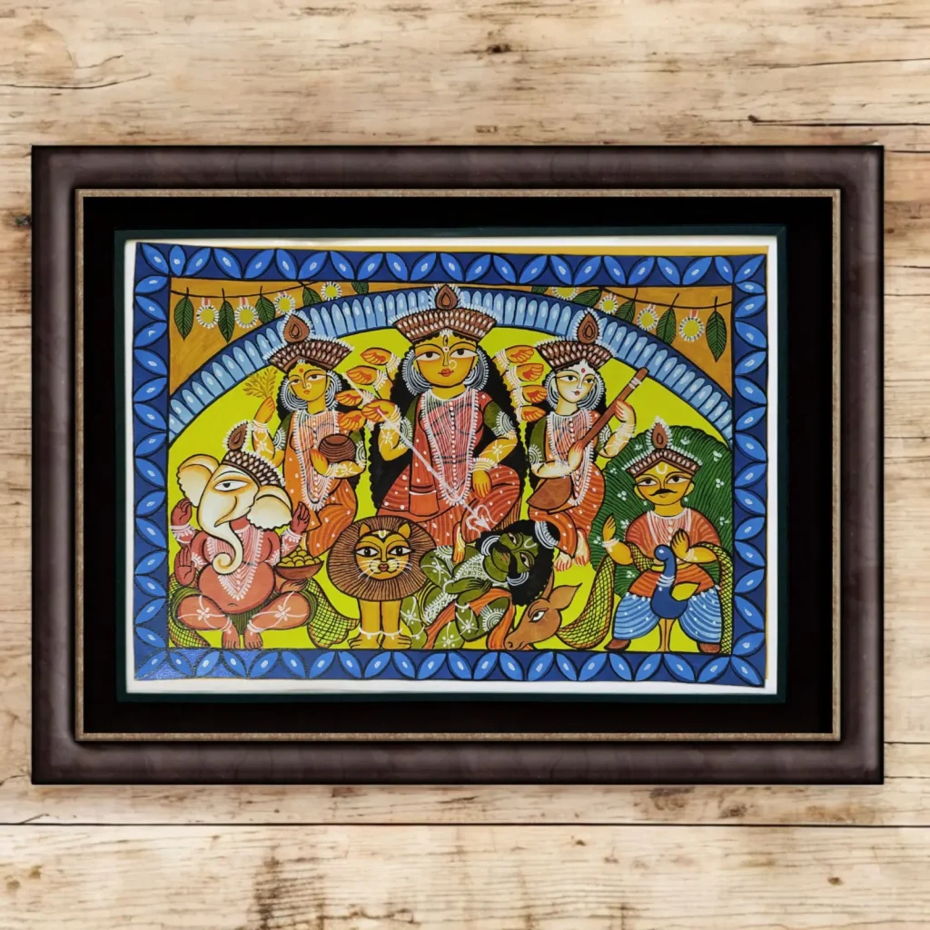 Kalighat Pattachitra Ma Durga