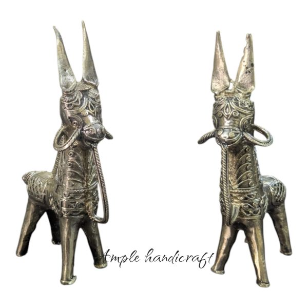 DHOKRA PAIR OF HORSE SHOWPIECE - Image 2