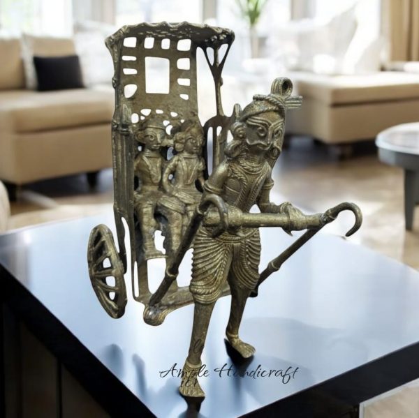 DHOKRA TABLE TOP SHOWPIECE RIKSHAW