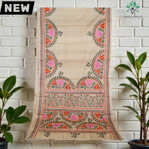 Handcraft Nakshi Kantha Tussar Silk Saree With Blouse Piece