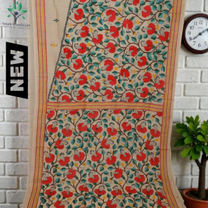 Handcraft Nakshi Katha Tussar Silk Saree With Blouse Piece